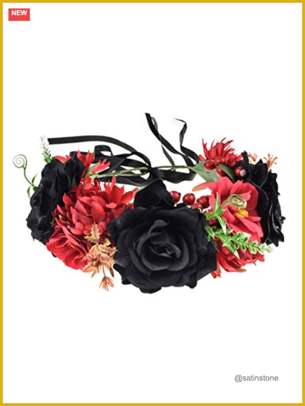 Handmade Fabric Day of the Dead Flower Crown Headband